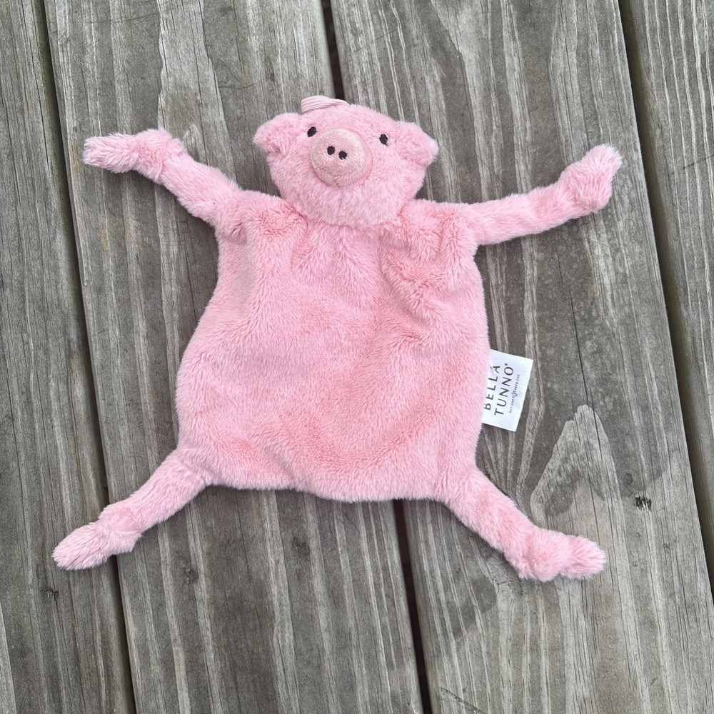 Bella Tunno Bubbi Buddy Lovey Pink Pig Plush Pacifier Holder